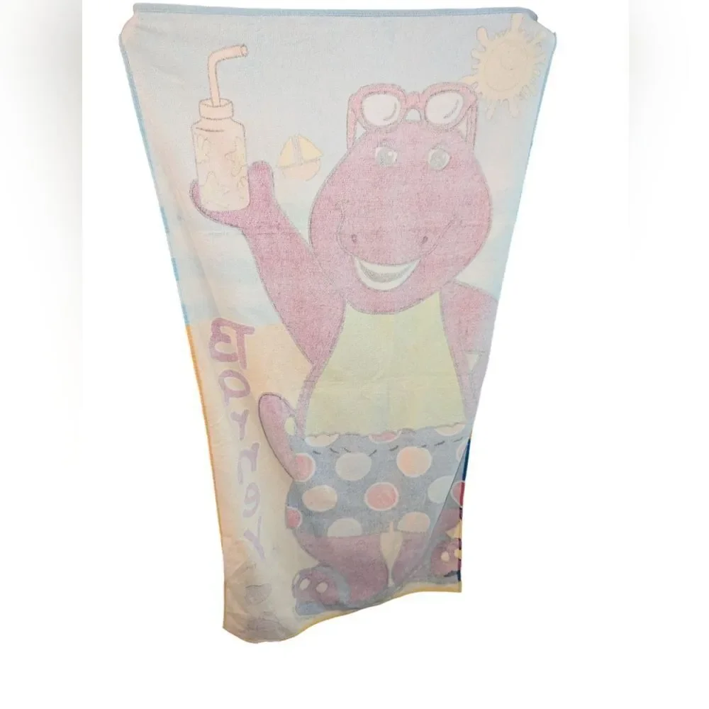 Barney 1998 vintage beach towel‎